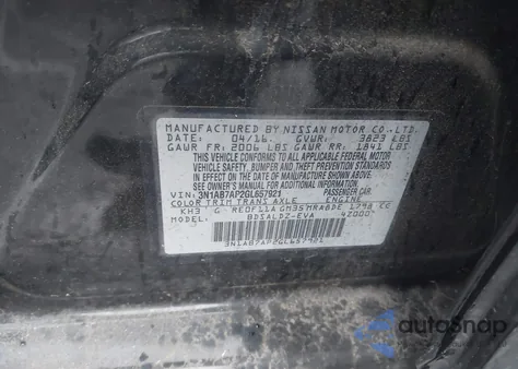 2016 Nissan Sentra Sv from USA, damaged, VIN 3N1AB7AP2GL657921